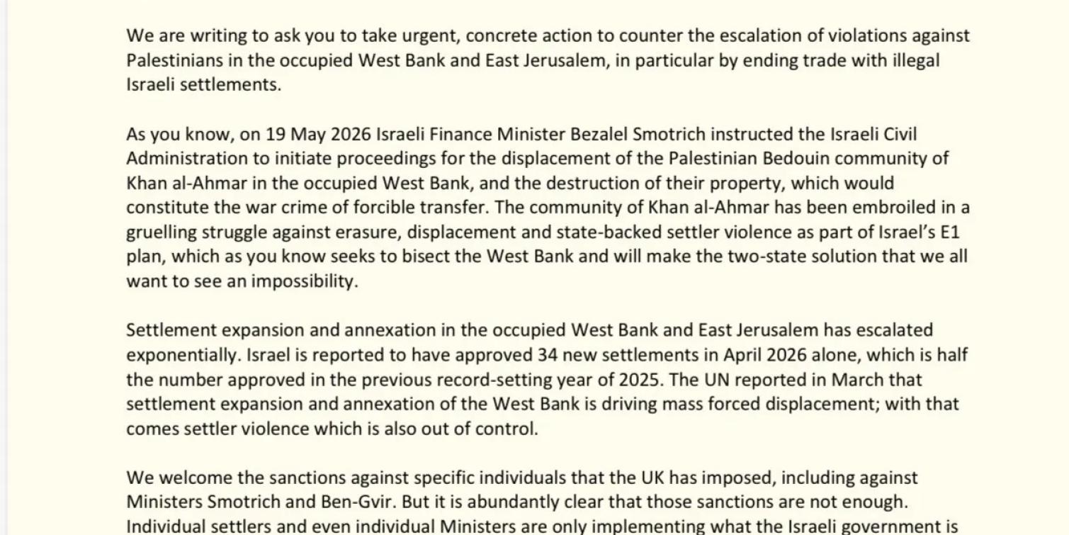 Letter to the Foreign Secretary